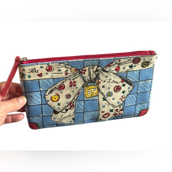 Brighton With Love From Me To You Canvas Zippered Cosmetic Make-Up Case Bag - Picture 7 of 7